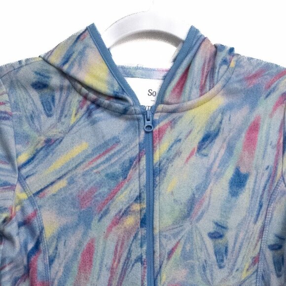 So Girls Multicolor Hoodie Full Zip Pockets Long Sleeve Pure Polyester Size L - Picture 3 of 7